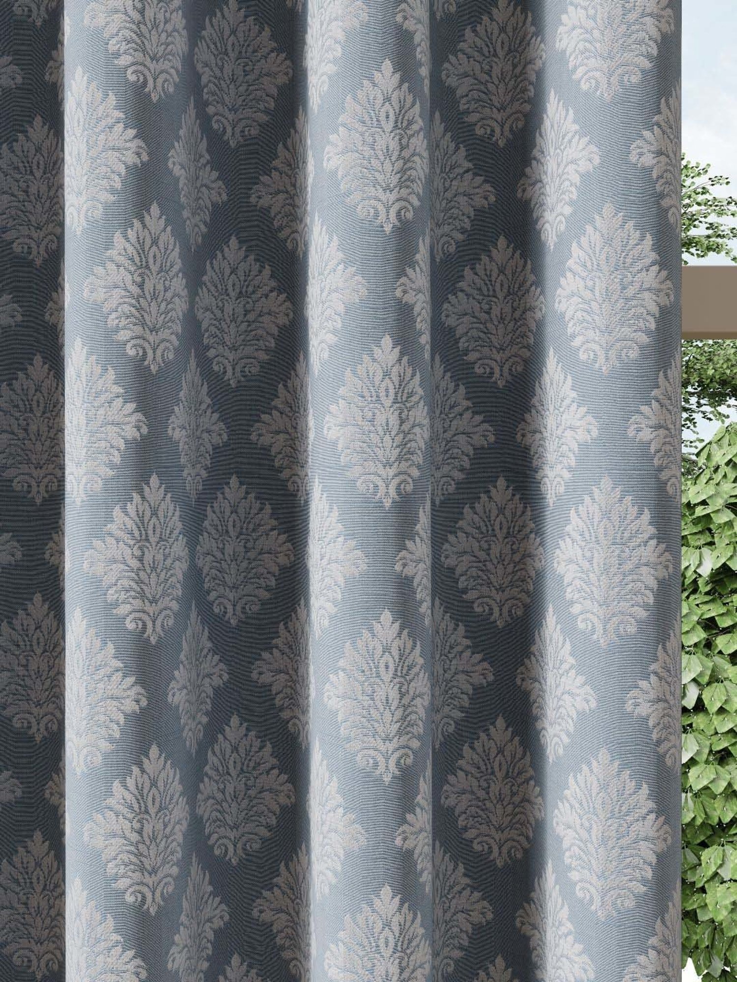 Ddecor Live Beautiful Blue Polyester 5 ft Window Curtain