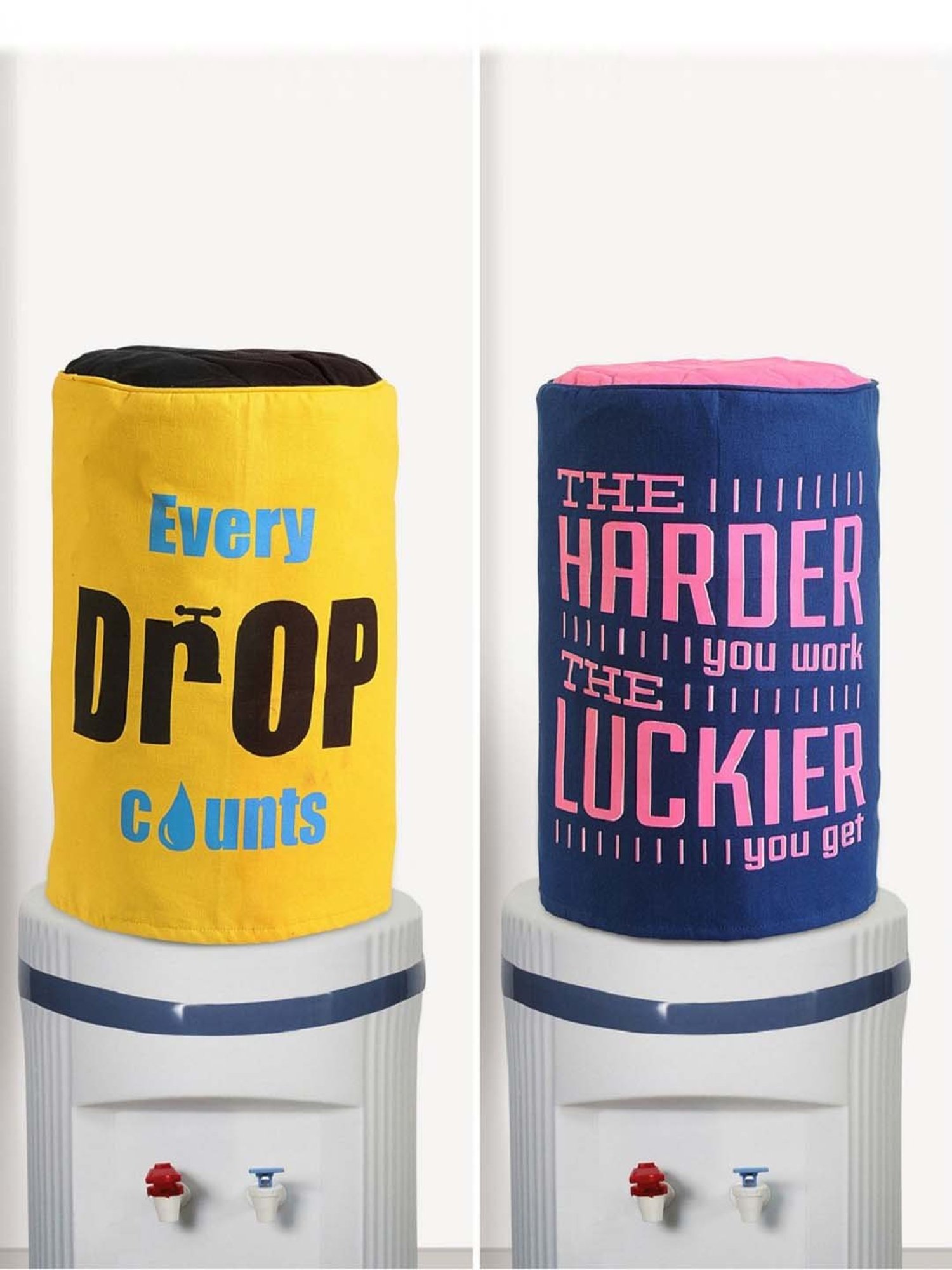 Swayam Multicolored Cotton 20 Litre Water Dispenser Bottle Covers - Set of 2