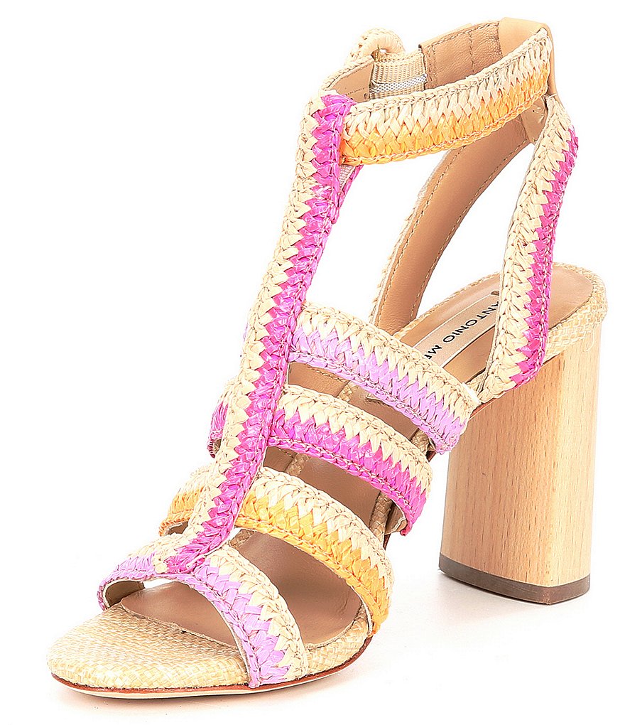 Antonio Melani Gwindolin Raffia T-Strap Dress Sandals