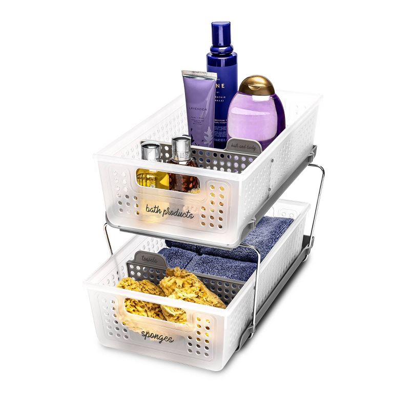 Two-Tier Organizer with Dividers Frost/Gray - Madesmart