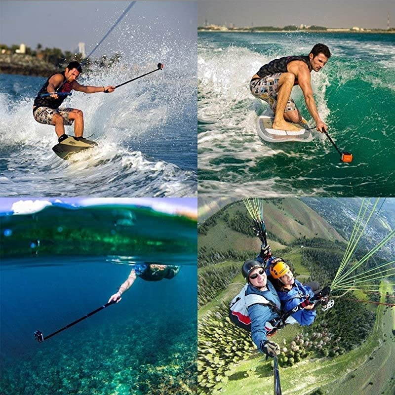 37inch Waterproof Action Camera Selfie Stick+Universal Mini Tripod Stand Compatible with Gopro Hero 765AKASO EK7000 Brave 4APEMANCrosstourCamparkTenkerCooau Action Camera