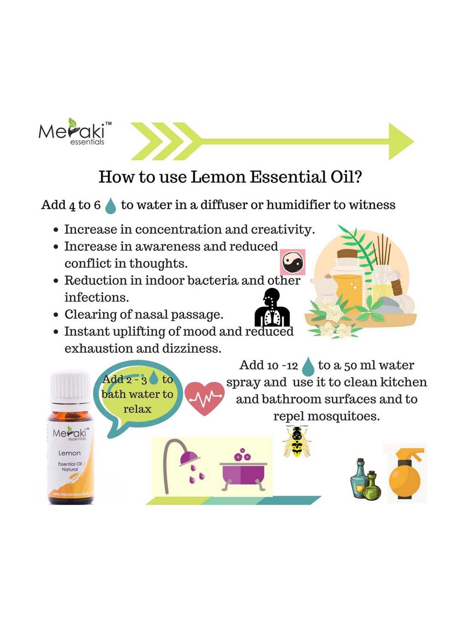 Meraki Essentials Lemon Essential Oil - 10 ml