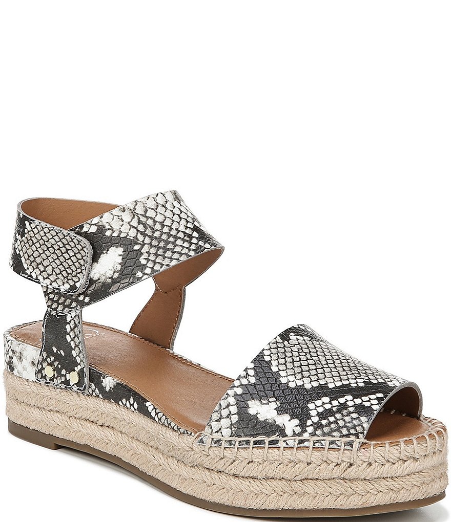 Sarto by Franco Sarto Oak Snake Print Leather Espadrille Wedges