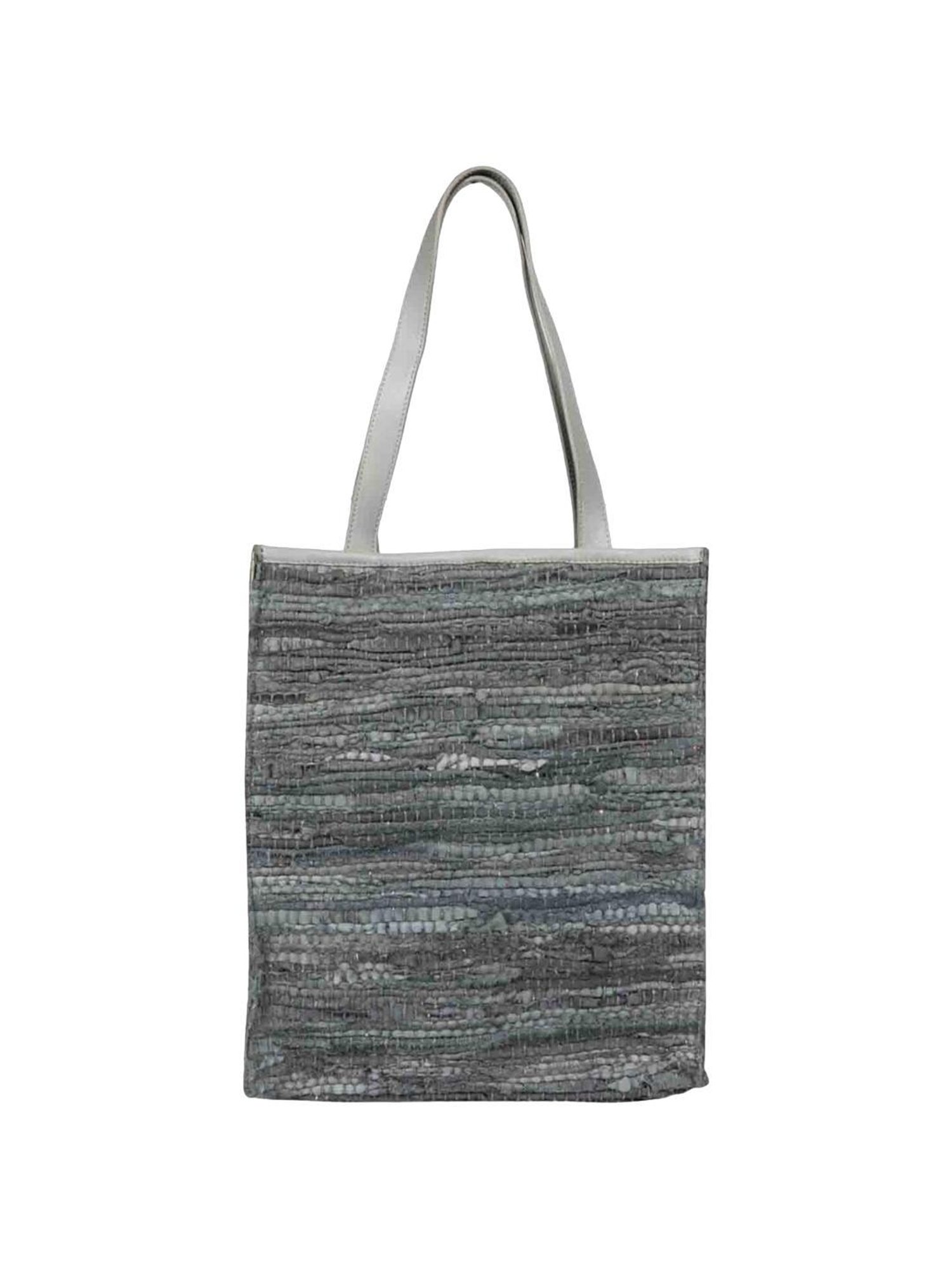 Favore Grey Woven Medium Tote Handbag