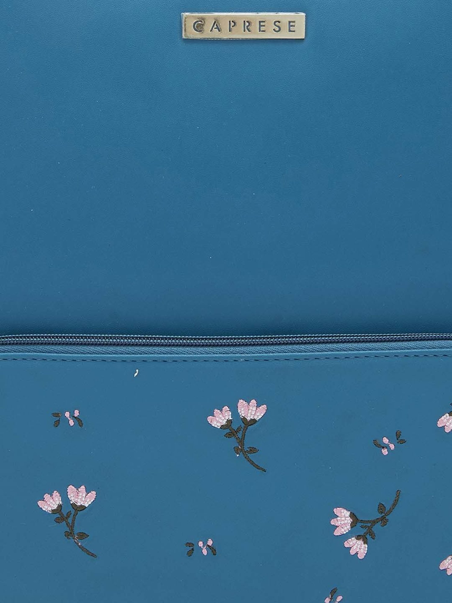 Caprese Adah Blue Embroidered Large Backpack