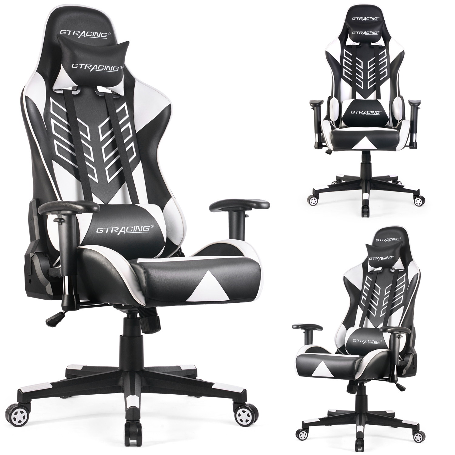 GTRACING Executive High-Back Gaming Chair Computer Office Chair PU Leather Swivel Chair Racing Chair