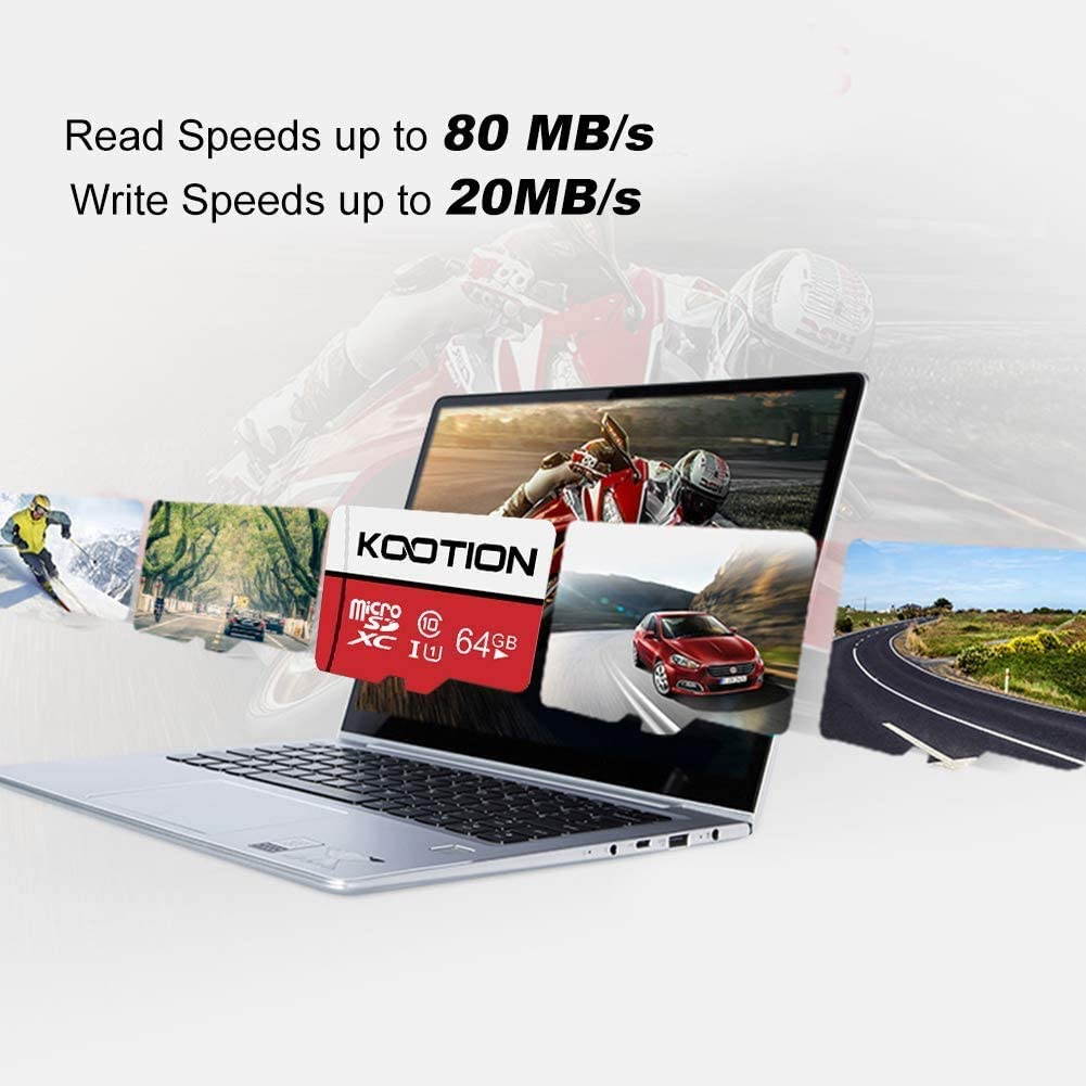 High Speed Memory Card, 64GB Micro SD Card Class 10 TF Card UHS-1 MicroSDXC Memory Card, U1, C10, High-Speed 64GB TF Card for Smartphone Bluetooth Speaker Drone Camera PC VR