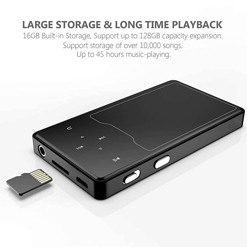 Player 16GB MP4 Player with Bluetooth 42 Portable HiFi Lossless Sound 24 Large Screen Music Player with FM Radio Voice Recorder Video Player Support up to 128GB