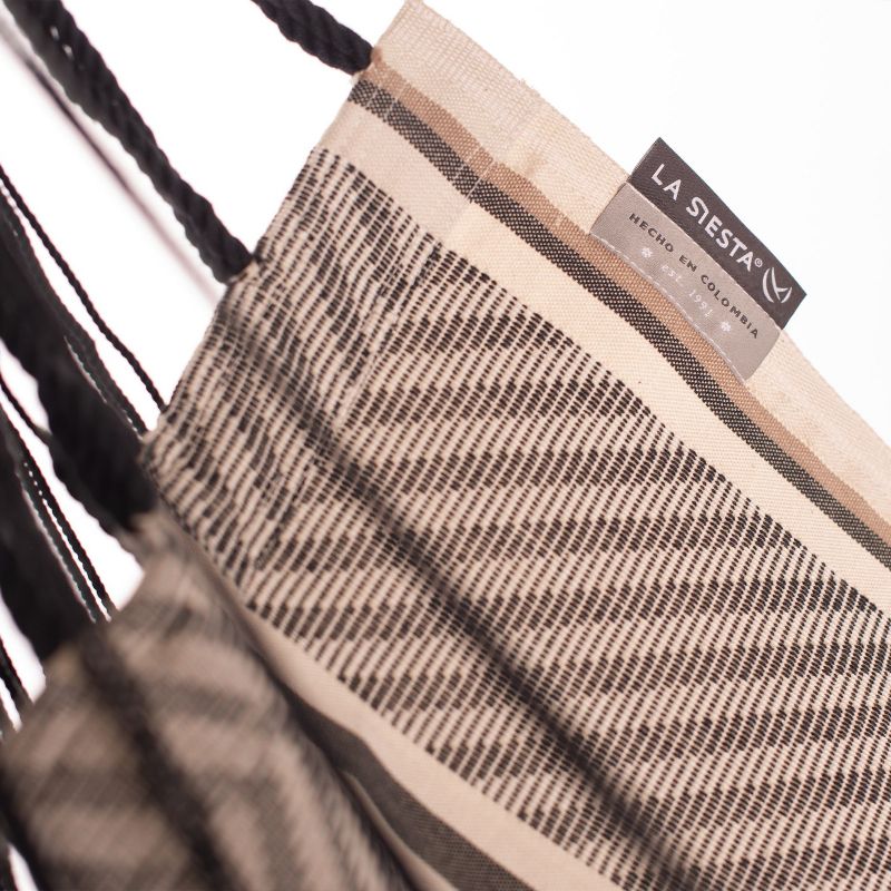 La Siesta HAL21-19 Organic Machine Washable Cotton Kingsize 2 Person 360 Degree Swivel Hammock Chair with 55 Inch Bamboo Spreader Bar, Zebra