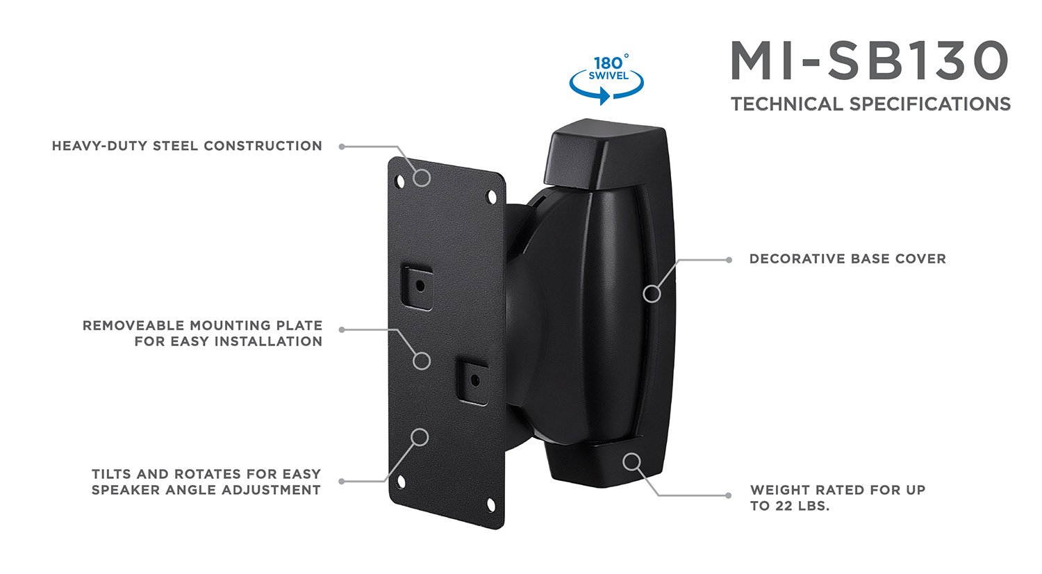 Mount-It! Heavy-Duty Speaker Wall Mount