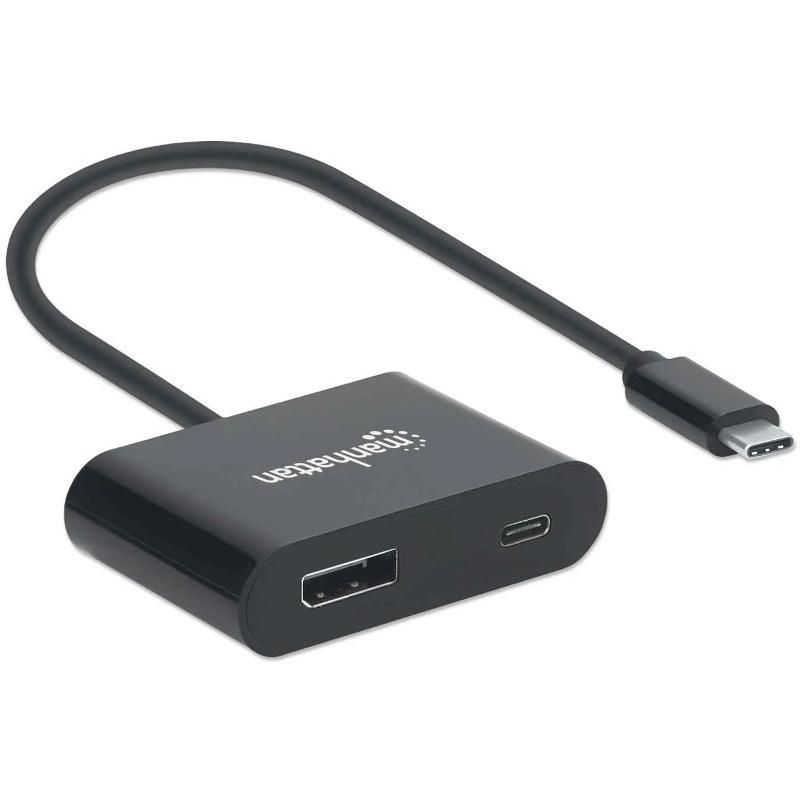 Manhattan USB-C to DisplayPort Converter with Power Delivery Port - 1 x Type C Male USB