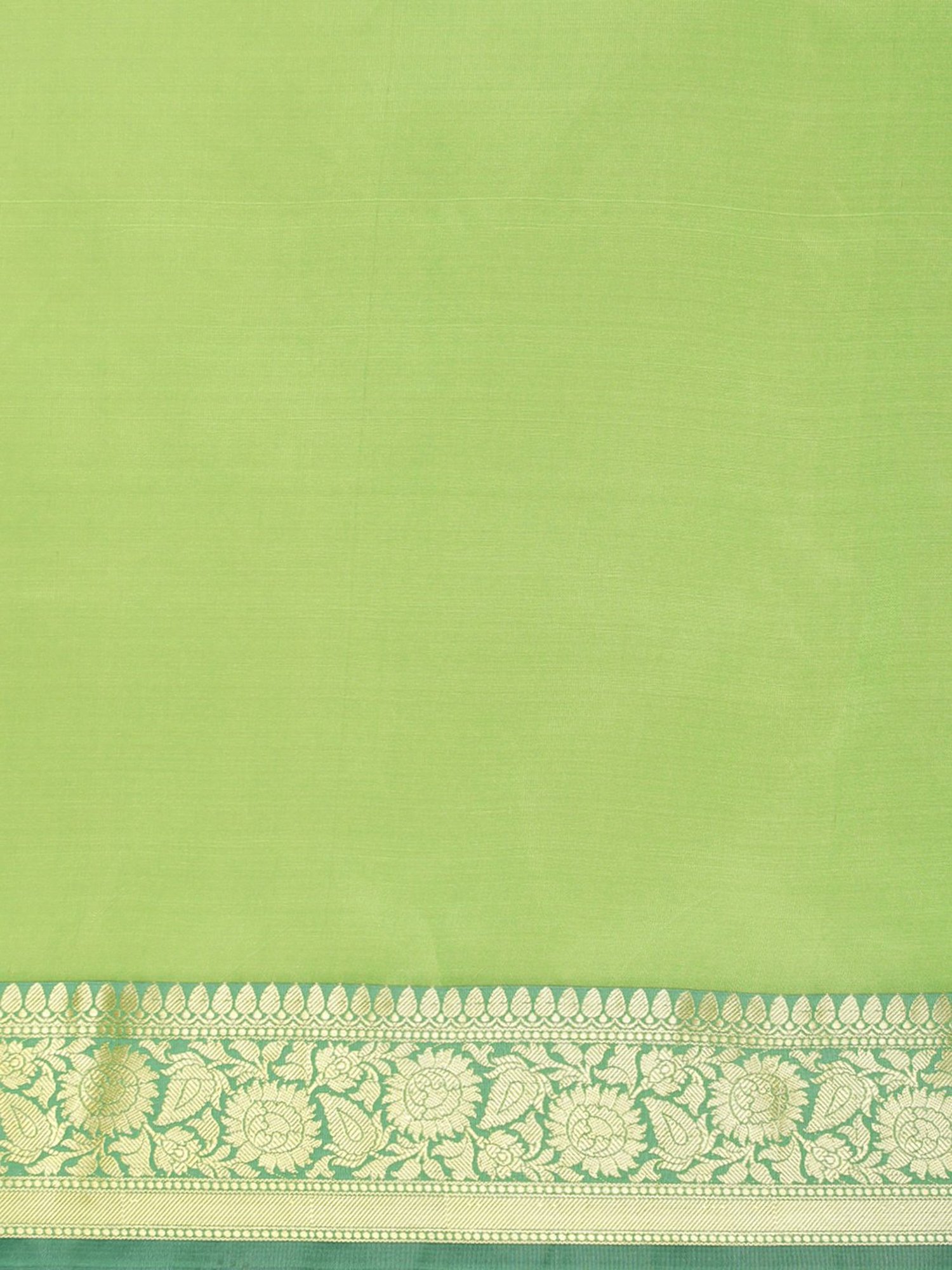 Banarasi Silk Works Green Silk Woven Saree With Unstitched Blouse