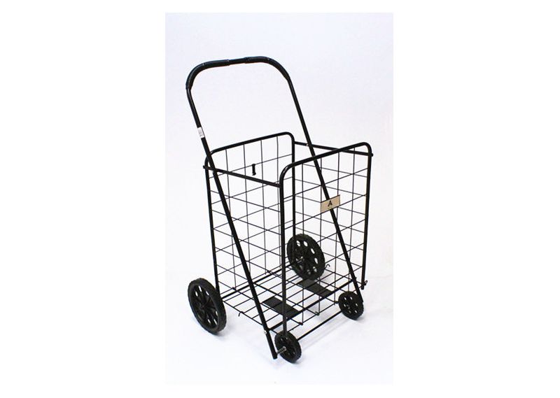 ATHome Large Shopping Utility Storage Cart Black