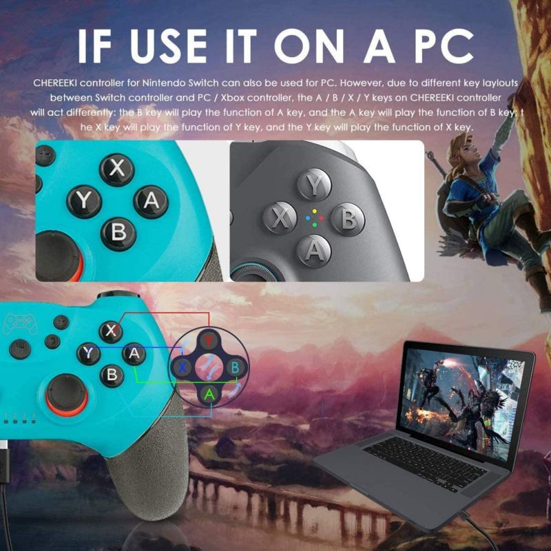 Switch Controller,Wireless Pro Controller for Switch/Switch Lite,Rechargeable Gamepad Remote Joystick,Adjustable Turbo Function,Dual Vibration and Gyro 6-Axis(Green).