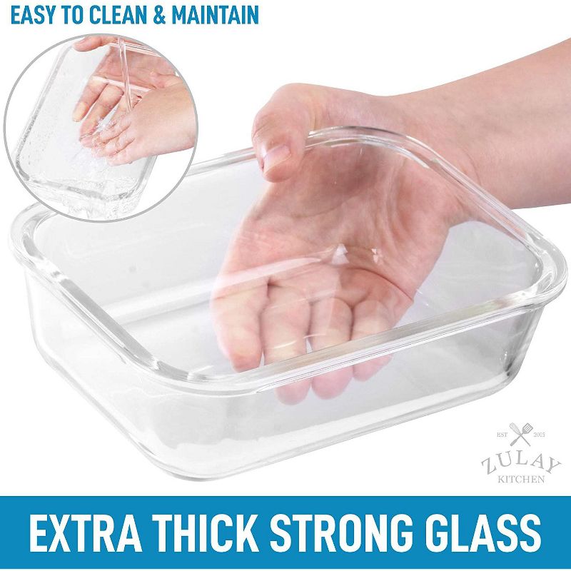 Snap Lock Glass Food Container with Lids (5-Pack)