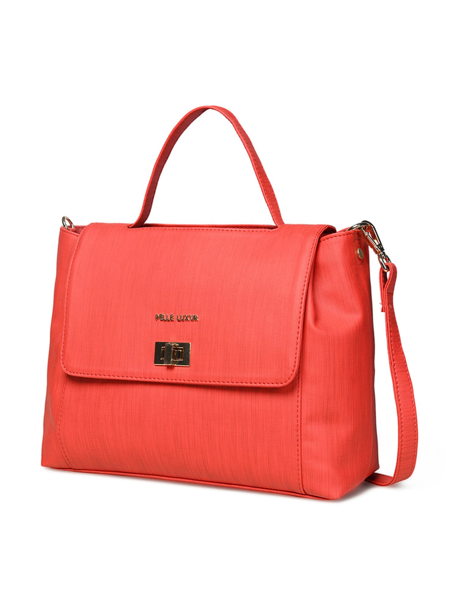 PELLE LUXUR Cherry Red Medium Cross Body Bag