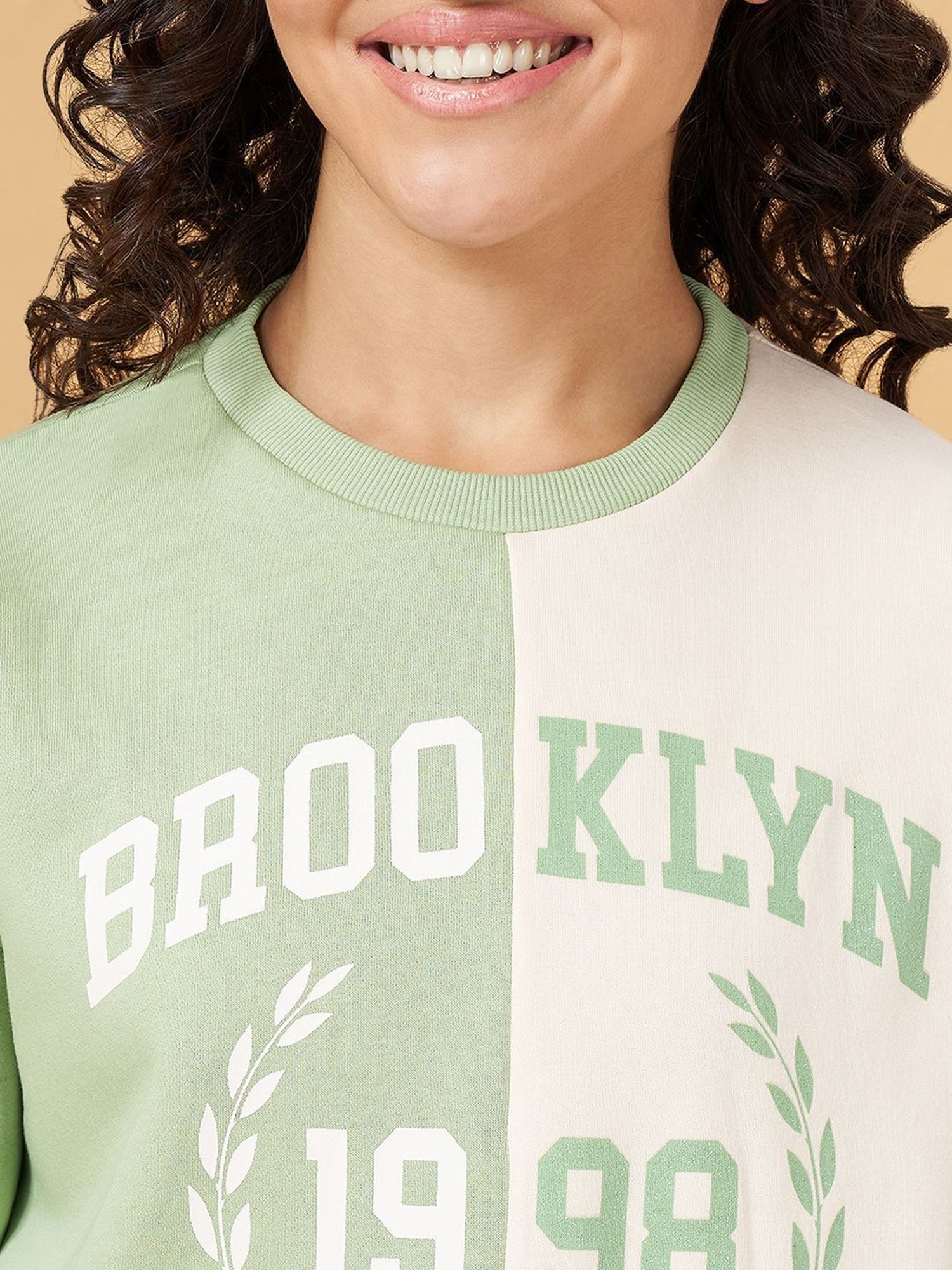 Ajile by Pantaloons Green Printed Sports Sweatshirt