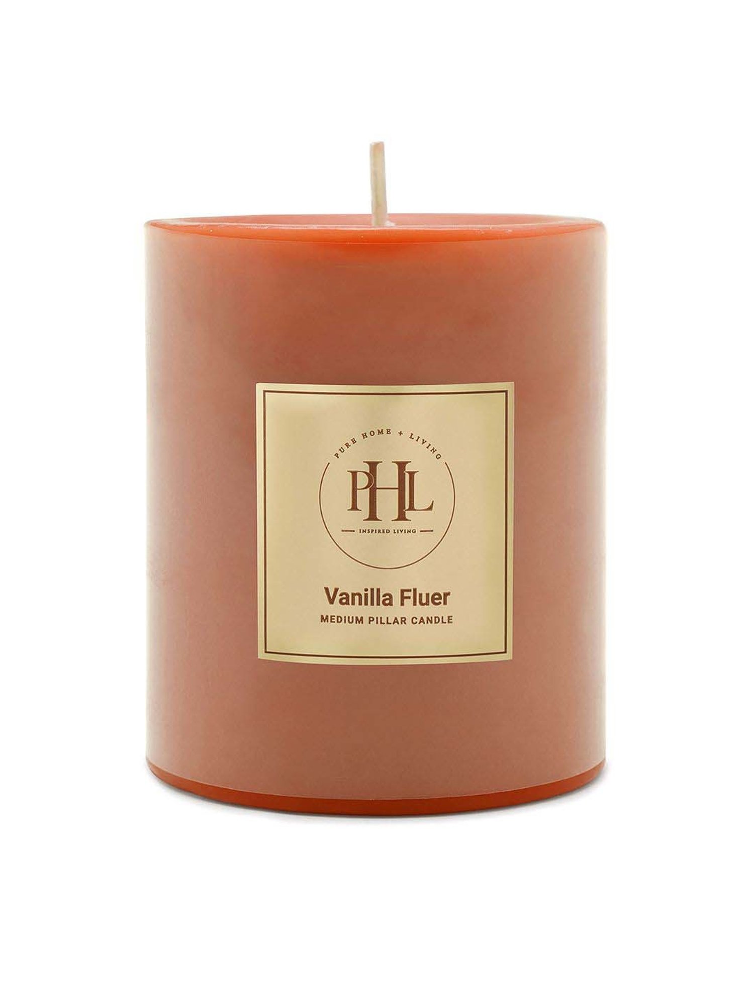 Pure Home and Living Orange Vanilla Medium Pillar Candle