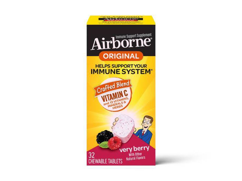 Airborne Immune Support Chewable Tablets with Vitamin C & Zinc - Berry - 32ct