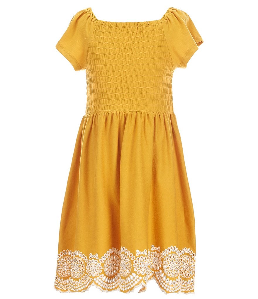 Xtraordinary Big Girls 7-16 Smocked Crochet-Hem A-Line Dress