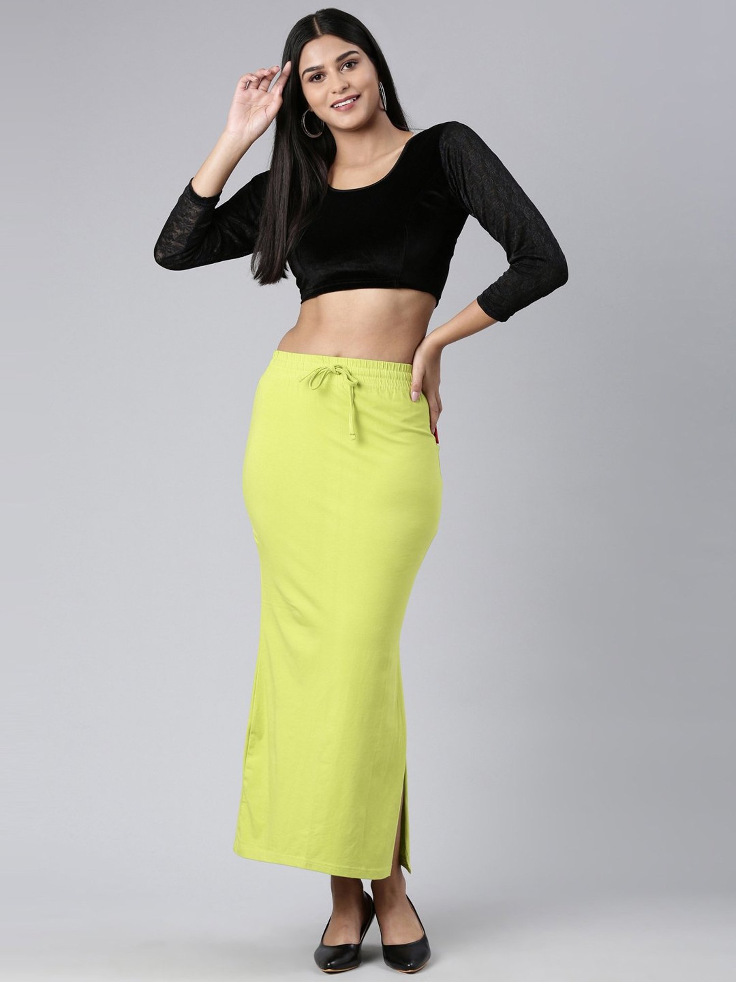 JCSS Green Cotton Saree Shapewear