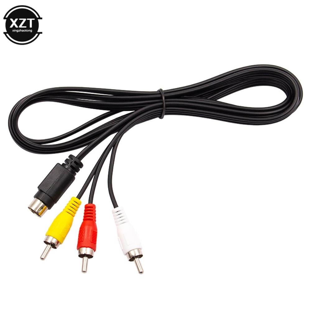 1pcs Retro-bit AV RCA Audio Video Cable For Sega Genesis 2 3 II III Connection Cord 3RCA to 9 pin Nickel Plated Plug Game Cable