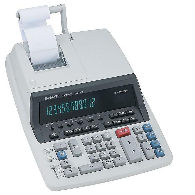 Sharp QS-2770H Two-Color Ribbon Printing Calculator Black/Red Print 4.8 Lines/Sec QS2770H