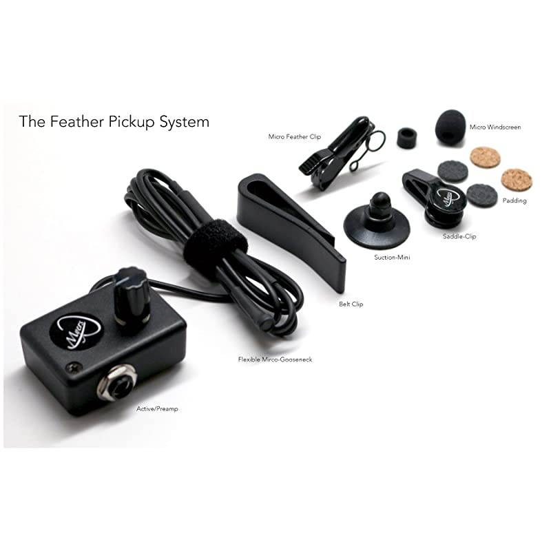 The Feather Native American Flute Microphone System with Flexible Micro-Gooseneck by