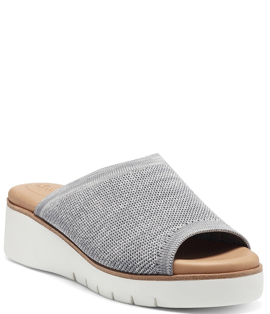 CC Corso Como Ditya Two-Tone Knit Slide Wedge Sandals