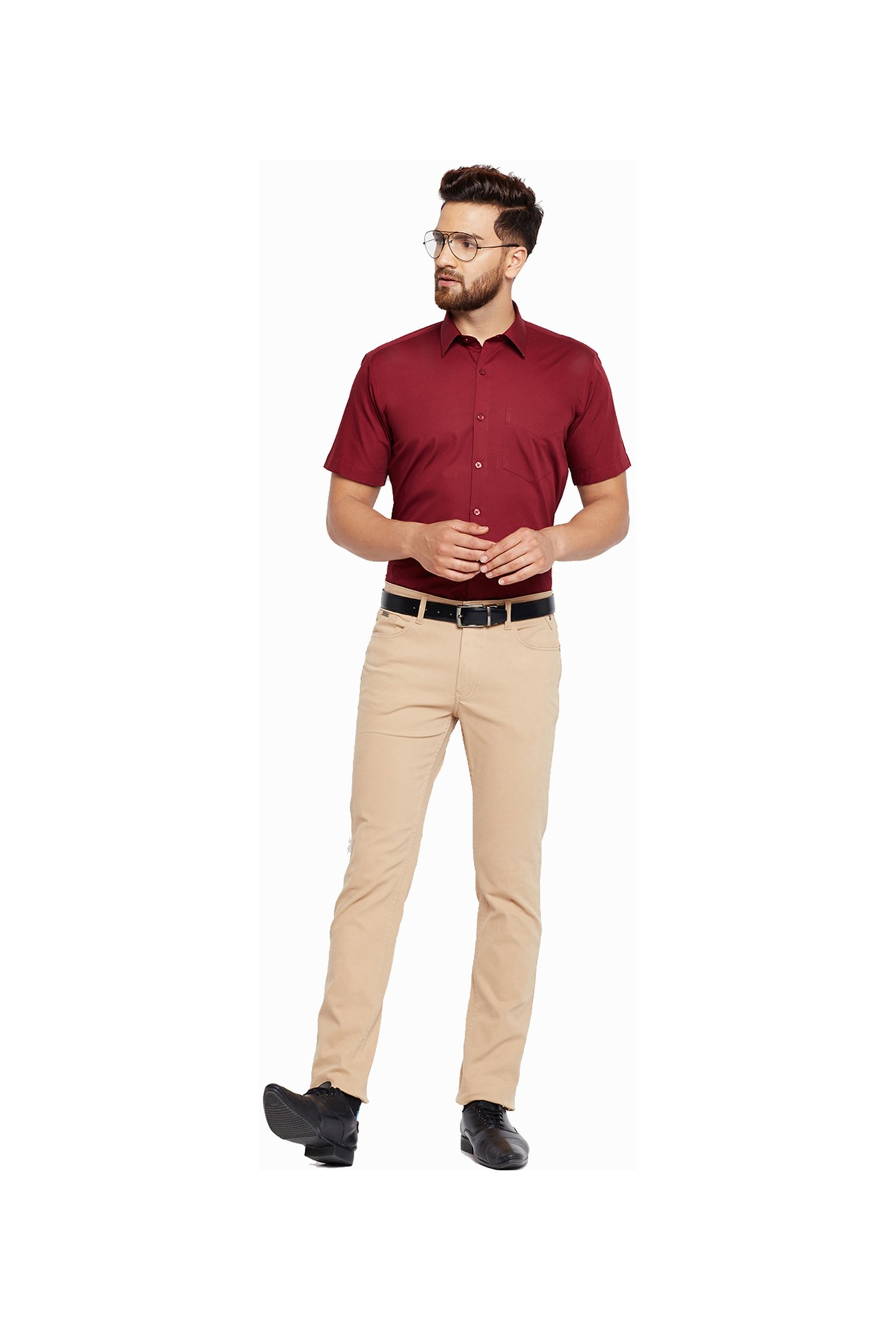 Hancock Maroon Slim Fit Shirt
