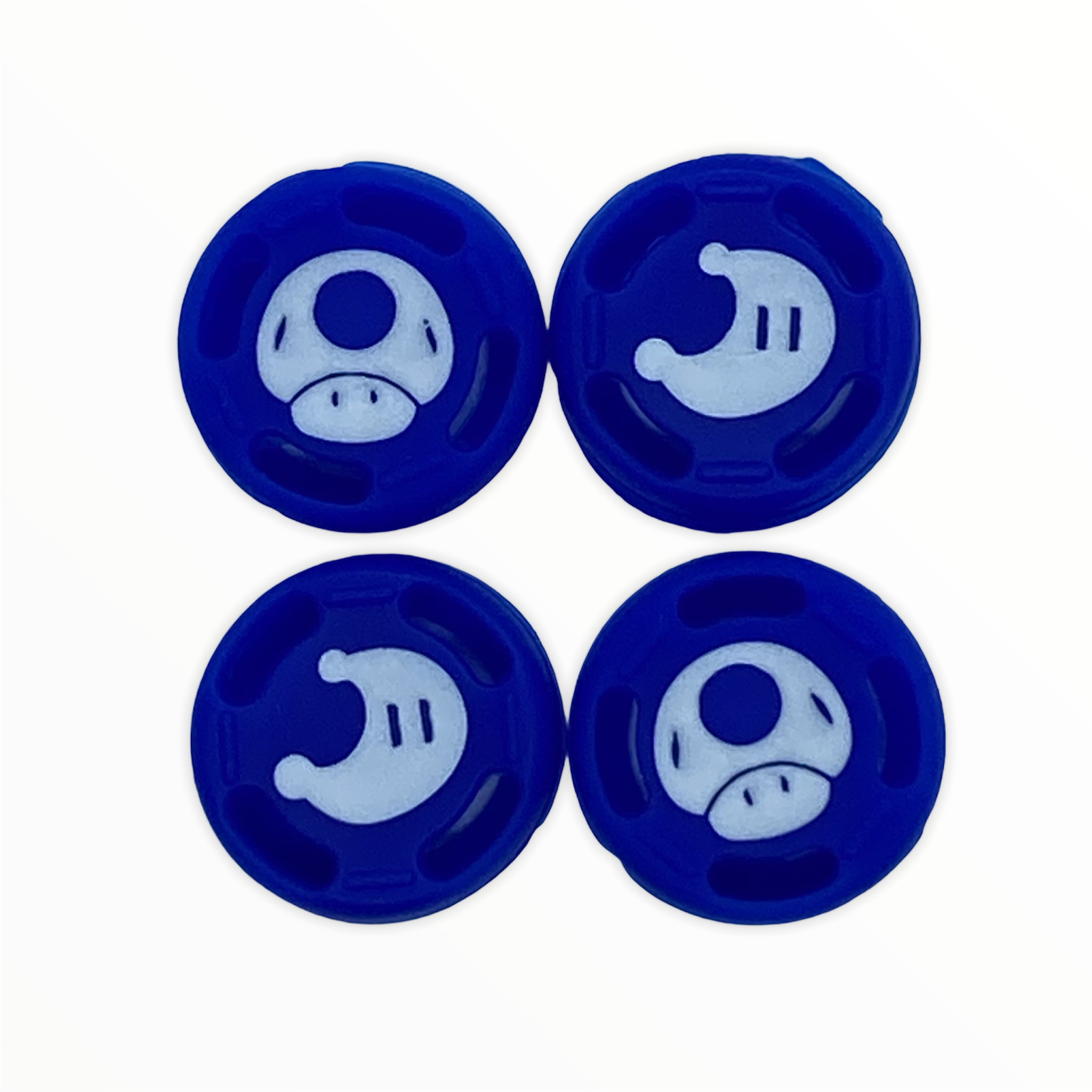 JenDore Blue Moon & Mushroom 4Pcs Silicone Thumb Grip Caps for Nintendo Switch