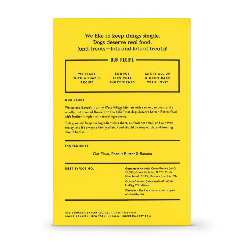 Bocce's Bakery Peanut Butter and Banana Basic Wheat Free Dog Treats - 14oz