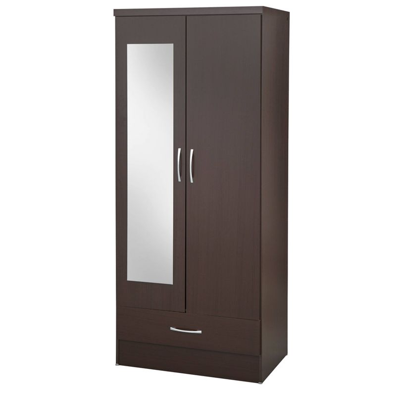 Nevada Mirrored 2 Door Wardrobe Tobacco - Buylateral