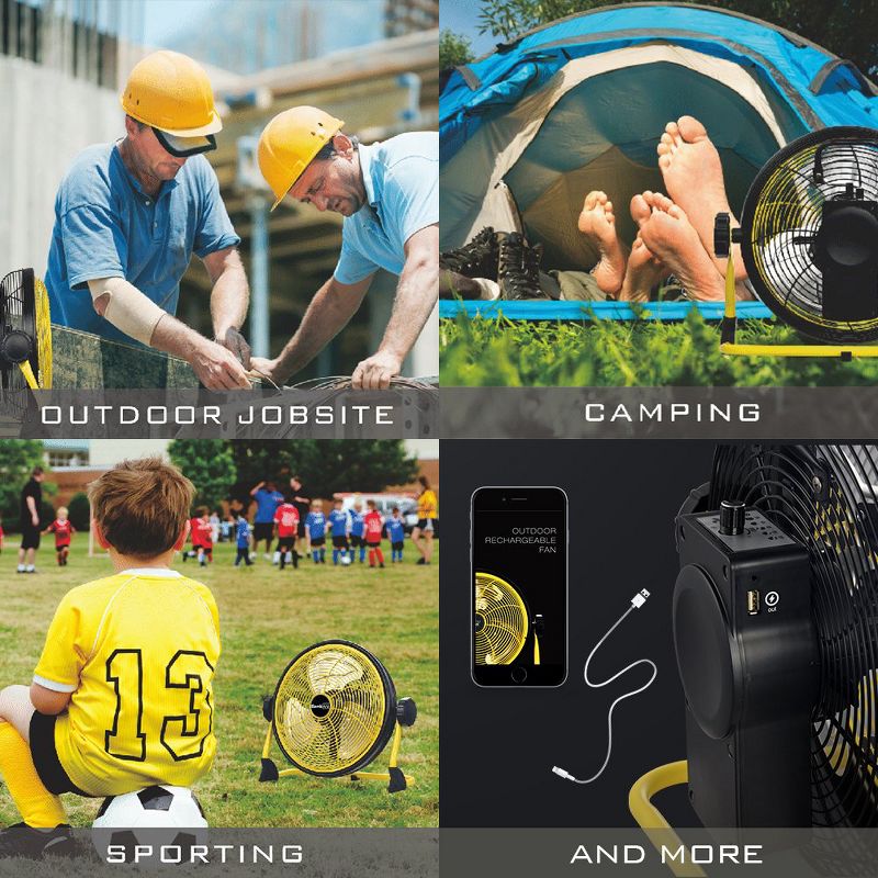 Geek Aire CF1 Outdoor Floor Fan 12-Inch Cordless Variable Speed Rechargeable