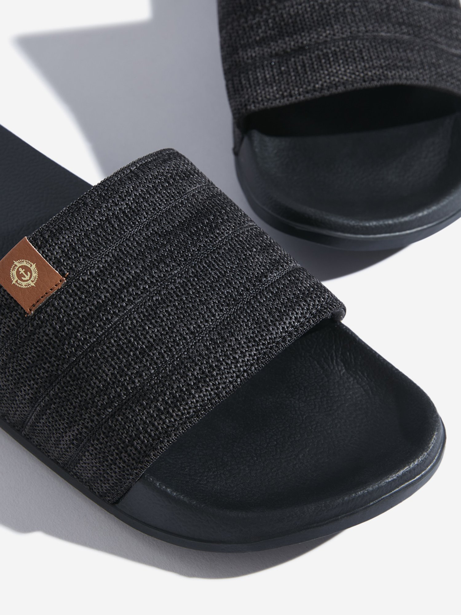 SOLEPLAY by Westside Black Knit-Textured Flip-Flop