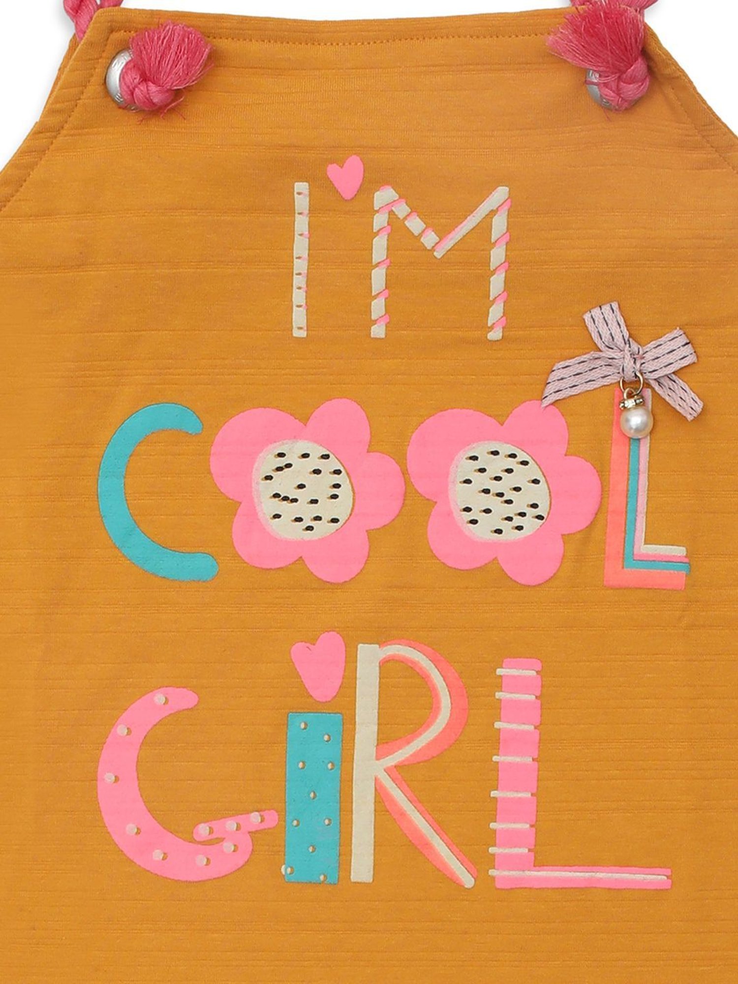 ZIAMA Kids Mustard Printed Top