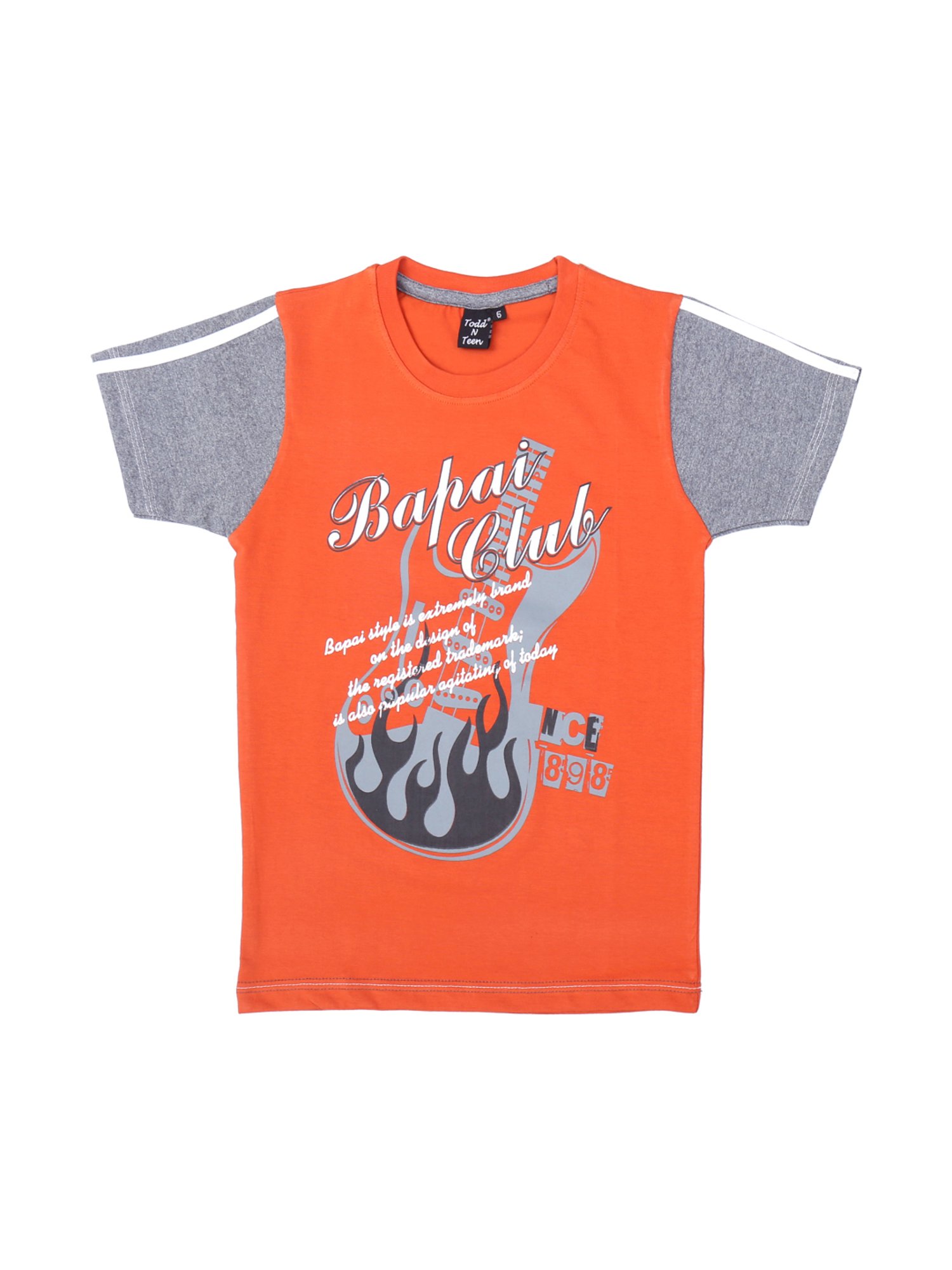 Todd N Teen Kids Rust Cotton Graphic Print T-Shirt & Pants