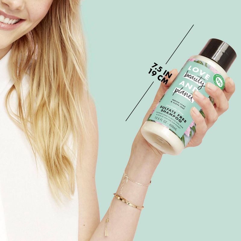 Love Beauty & Planet Indian Lilac and Clove Leaf Positively Shine Sulfate Free Shampoo - 13.5 fl oz