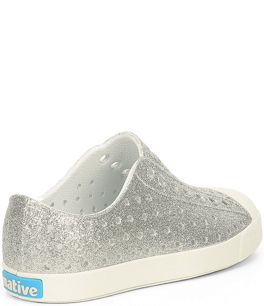 Native Girls' Jefferson Bling Glitter Perforated Slip-On Sneakers (Toddler)