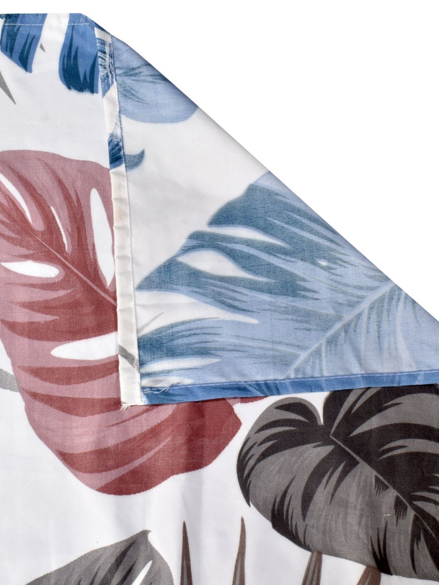 @home Utopia Foliole Floral Blue 110 GSM Cotton Blend Double Bed Sheet with 2 Pillow Covers