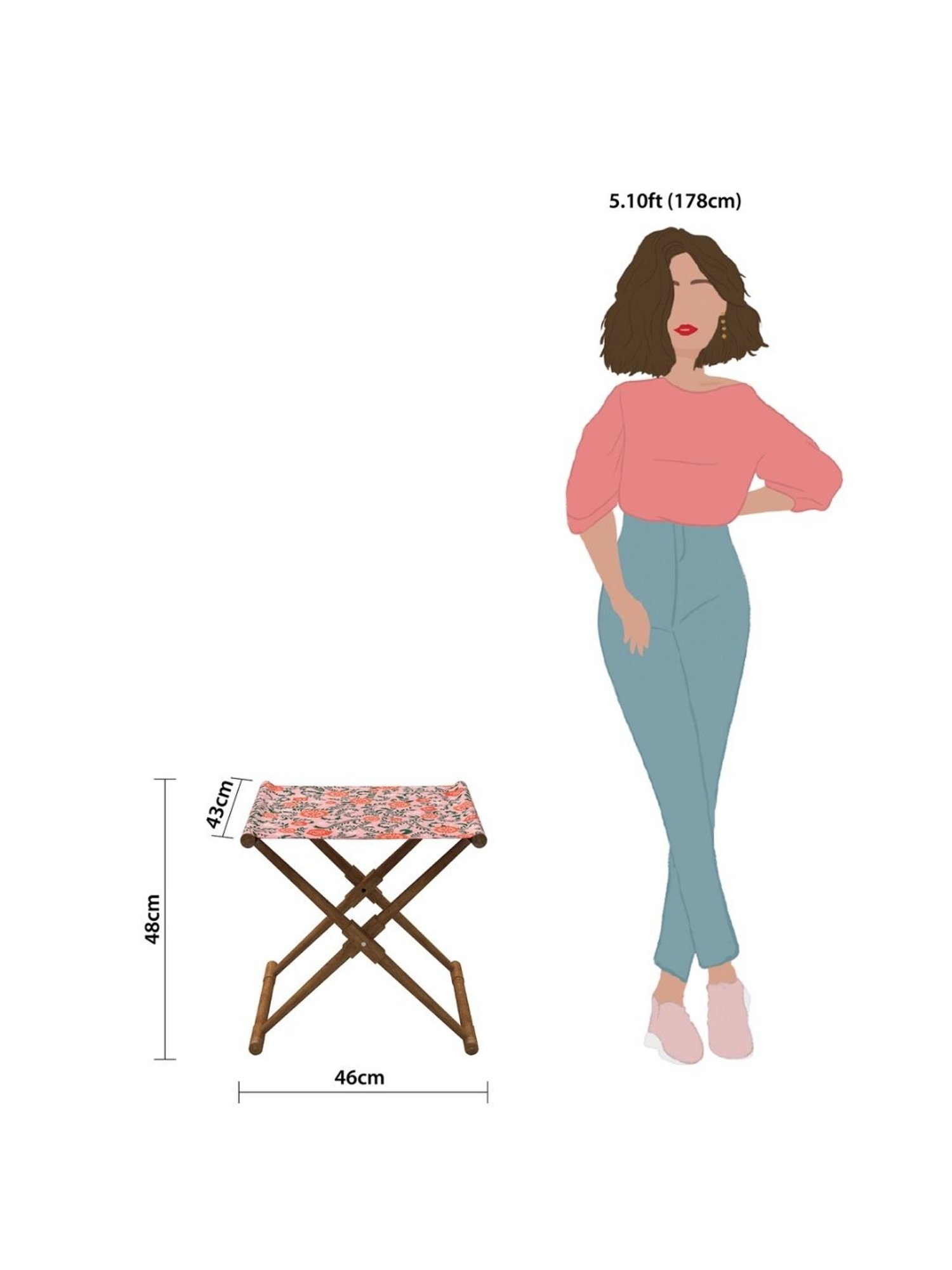 Chumbak French Sahara Solid Mustard Yellow Wood Ottoman