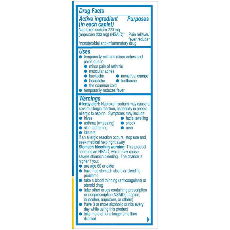 Aleve Acetaminophen Naproxen Caplets (NSAID) - 50ct
