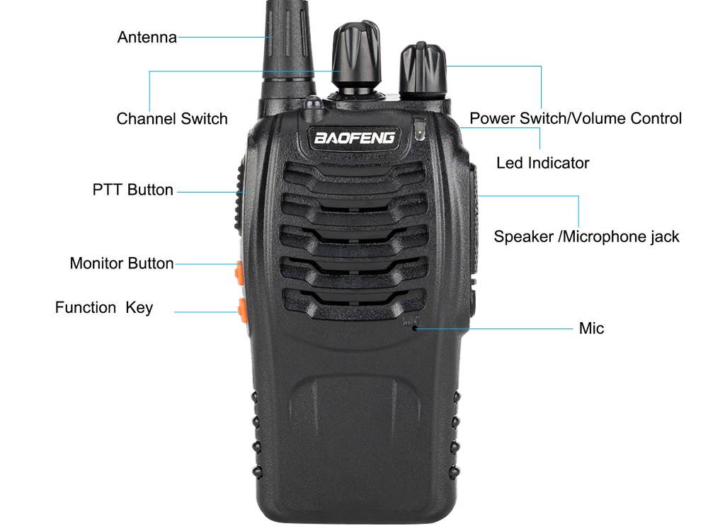 20pcs/10pair Baofeng BF-888S 5W 400-470MHz Handheld Walkie Talkie Black