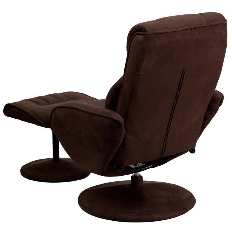 2pc Contemporary Multi Position Recliner and Ottoman Set Brown - Riverstone Furniture Collection