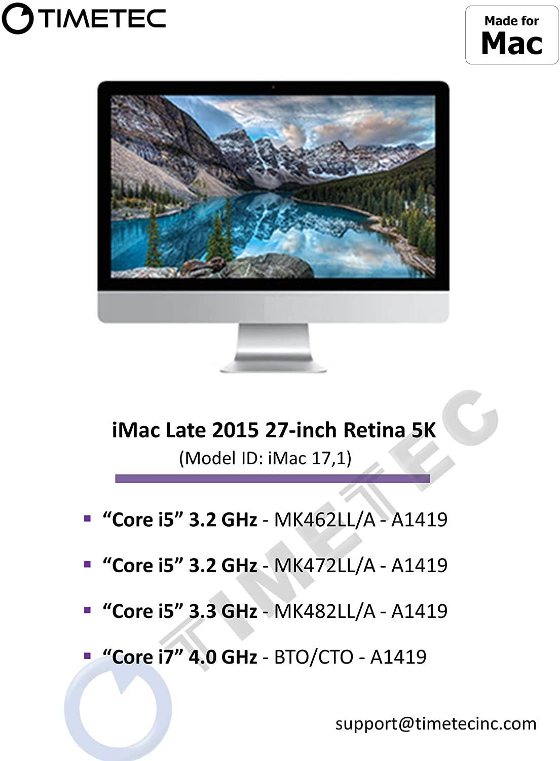 Timetec Hynix IC 32GB KIT(4x8GB) Compatible for Apple Late 2015 iMac 27-inch w/Retina 5K Display DDR3L 1866MHz / 1867MHz PC3L-14900 2Rx8 CL13 1.35V SODIMM Memory Upgrade (32GB KIT(4x8GB))