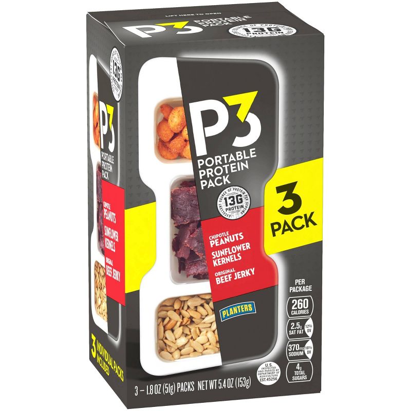 Planters P3 Portable Protein Pack - 5.4oz - 3ct