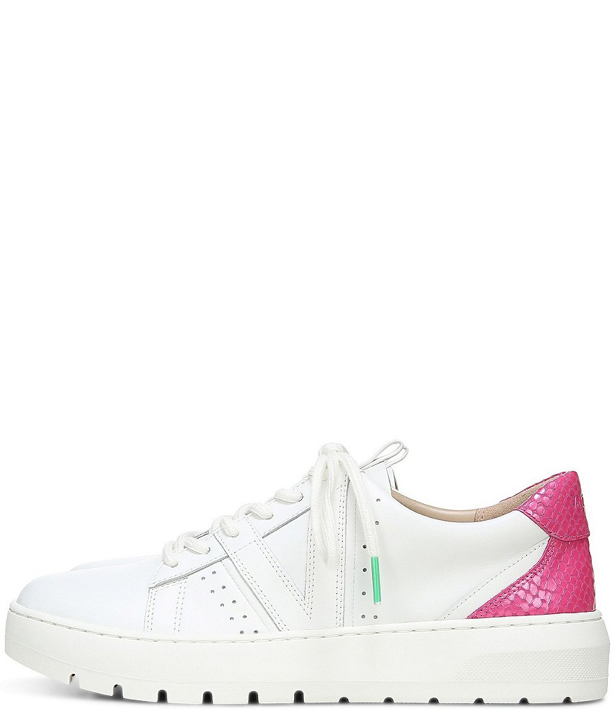 Vionic Simasa Leather Lizard Print Accent Lace-Up Platform Sneakers