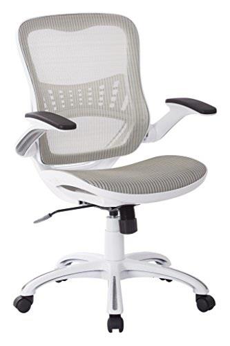 work smart/ave six riley office chair, white mesh