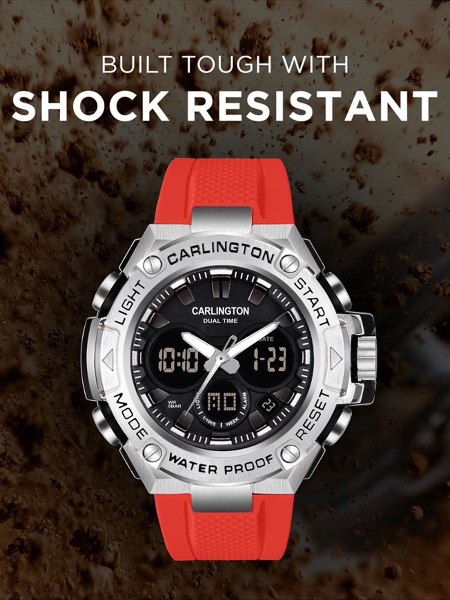 Carlington Endurance 9107 Red Chronograph Watch for Men