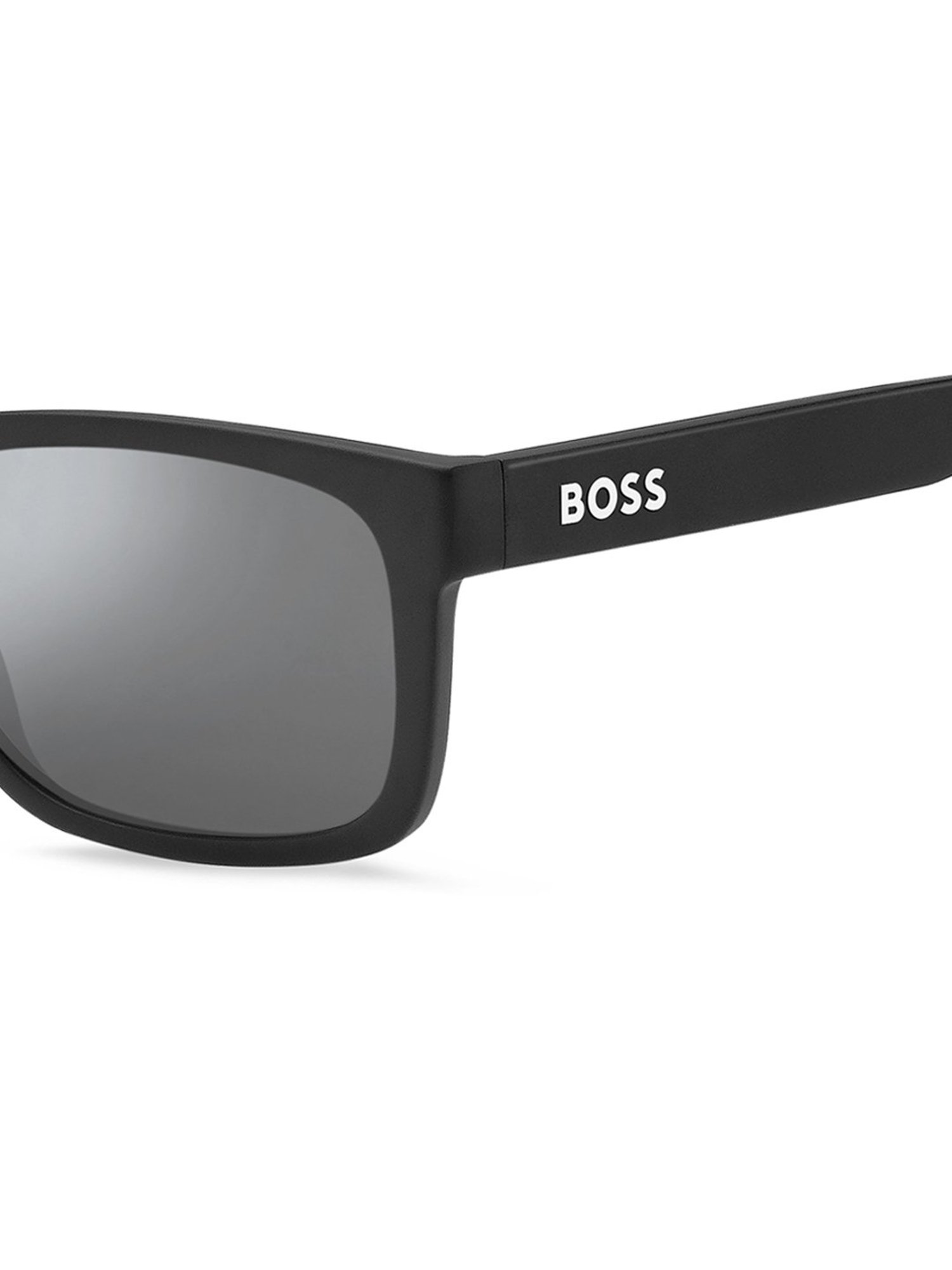 Hugo Boss Silver Rectangular Sunglasses for Men